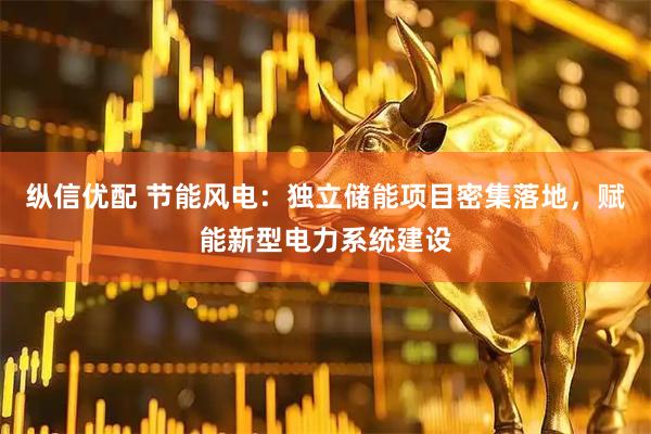 纵信优配 节能风电：独立储能项目密集落地，赋能新型电力系统建设
