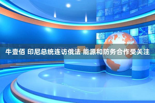 牛壹佰 印尼总统连访俄法 能源和防务合作受关注